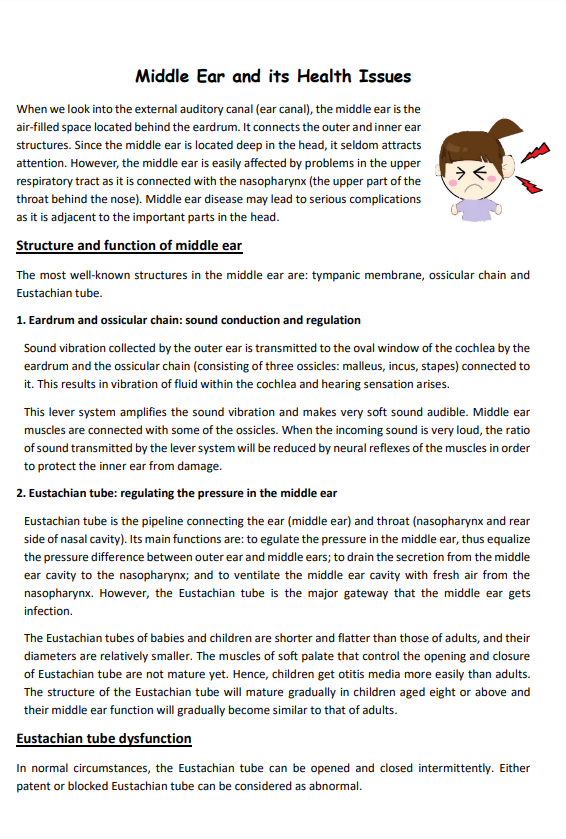 Middle Ear and its Health Issues