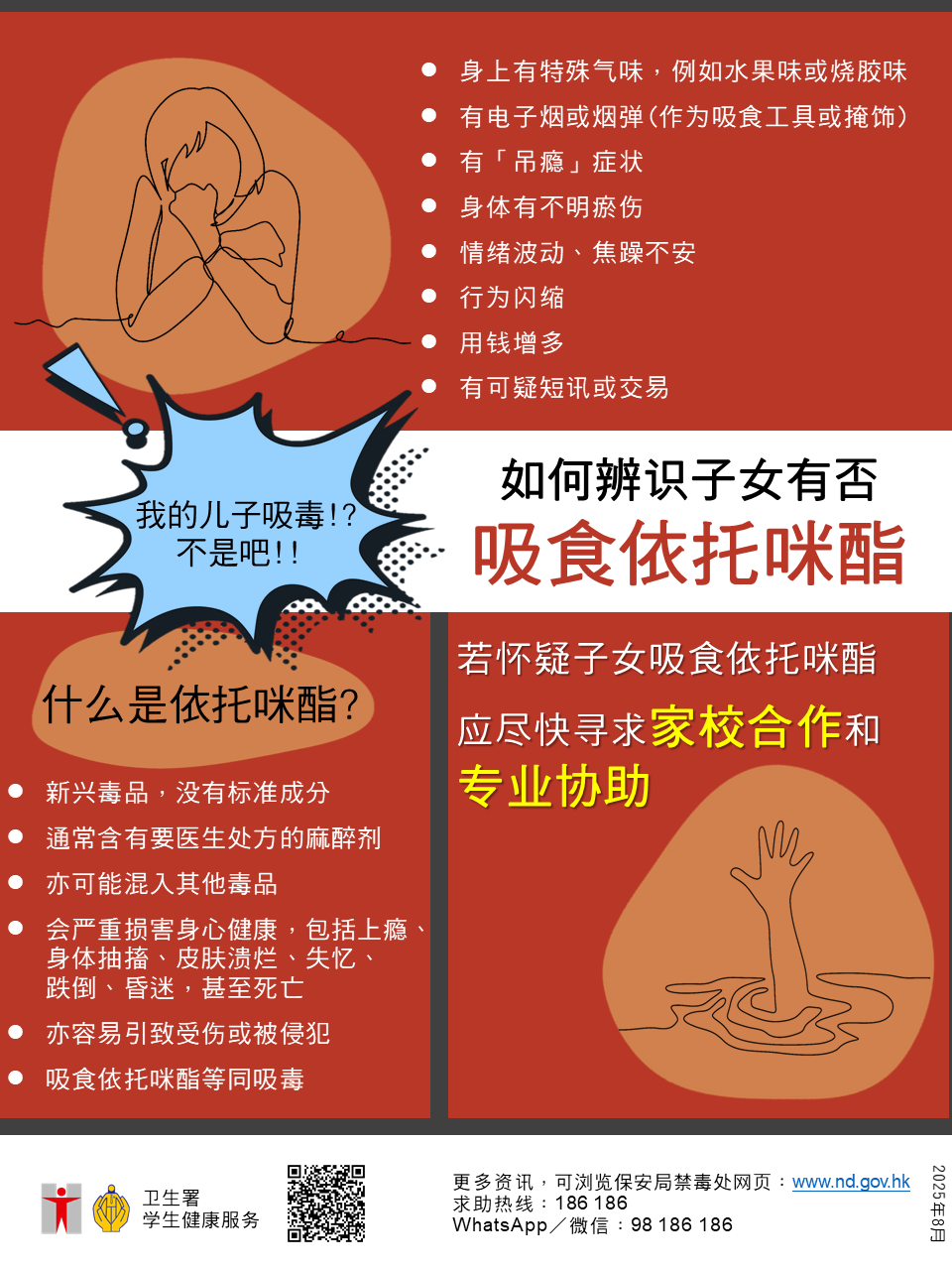 如何辨识子女有否吸食依托咪酯